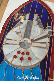 Millennium Falcon Original Stained Glass Panel Etsy In 2020 Stained Glass Panel Stained Glass Stained Glass Window Clings