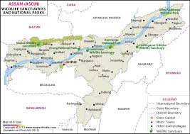 The assam map shown below depicts the nation's political divisions. Wildlife Sanctuaries In Assam National Parks Of Assam