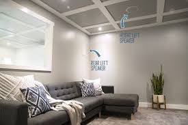 Basement Media Room Reveal Surround Sound Living Room In Wall Speakers Media Room However, the left and right surrounds should be slightly.