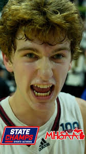 Riverview Gabriel Richard celebrates after beating Pewamo-Westphalia 66-45  in the Division 3 @MHSAAsports Boys Basketball Semifinal., Gabriel Richard  will play Arts & Technology Academy of Pontiac in ...