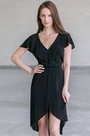 Black Ruffle High Low Dress Cute Black Summer Dress Black Sundress Lily Boutique