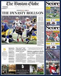 The boston globe and globe.com cover news in boston from every angle. White Mountain Puzzles The Boston Globe New England Patriots Super Bowl Champions Jigsaw Puzzle 550 Pc The Paper Store