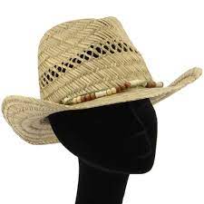 Straw Cowboy Hat Leather Beads Band Shapeable Brim 5055978902776 Ebay Cowboy Hats Straw Cowboy Hat Cowboy