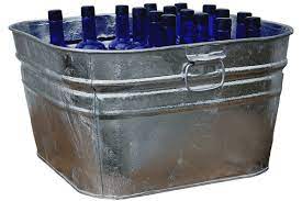 Featuring contemporary yet perfectly casual design, this square metal tub is the perfect drink container when filled with ample ice. Square Galvanized Tub Square Galvanized Wash Tub Bucket Outlet