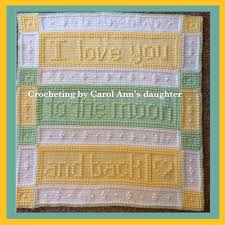 I love you to the moon and back! Crochet I Love You To The Moon And Back Blanket Crochet Blanket Patterns Baby Blanket Crochet Crochet