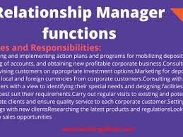 Overseeing the development and implementation of policies that cater to customer relations is the responsibility of a relationship manager. Relationship Manager Job Description Hdfc Bank