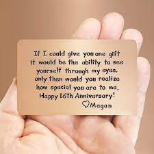If you are the husband, you can check out this list for your woman. Mens Gift Idea 16th Anniversary Unique Gift For Him Etsy 22nd Anniversary Anniversary Cards For Him 16th Anniversary Gifts