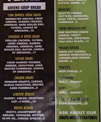 Plated Poured Menu In Beaver Pennsylvania Usa
