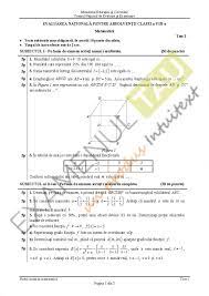 Teste evaluare nationala clasa 8 matematica. Modele Subiecte Matematica Evaluare Nationala 2020 Test 1