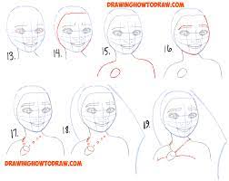 Use a long, curved line to sketch the forehead, cheeks, and chin. How To Draw Moana Easy Step By Step Drawing Tutorial For Kids And Beginners How To Draw Step By Step Drawing Tutorials Disney Drawing Tutorial Drawing Tutorial Drawing Tutorials For Kids
