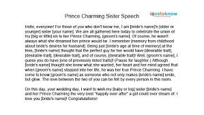 Image Prince Charming Sister Speech Thumb Jpg Matron Of Honor Speech Maid Of Honor Speech Wedding Speech