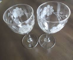 Maybe you would like to learn more about one of these? Stemware Etched Wine Glasses 2 Etched Floral Design Vintage Etched Wine Glasses Floral Design Vintage