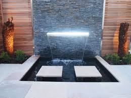 Modern Waterfall Garden In Outdoor Water Wall Fountain Water Walls Modern Garden