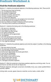 Predicate Adjectives Worksheet Adjective Worksheet Adjectives Predicates
