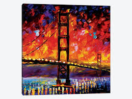 The art is inset, leaving a 3/8. Golden Gate Bridge Canvas Artwork By Leonid Afremov Icanvas