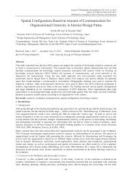 Burdifilek is a leading commercial interior design firm based in toronto, canada. Pdf Spatial Configuration Based On Amount Of Communication For Organizational Creativity In Interior Design Firms