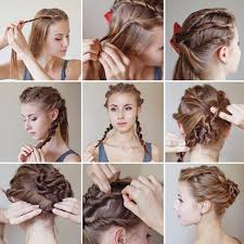 2 beautiful hairstyles for medium hair : Top 20 Simple Hairstyles For Gowns And Frocks Styles At Life