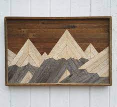 Past Reclaimed Wood Wall Art Mountain Range Lath By Pastreclaimed Reclaimed Wood Wall Art Lath Art Rustic Art