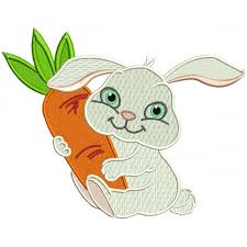 It can be used for color printing or directly work on the embroidered machine. Cute Little Bunny Hugging A Big Carrot Filled Machine Embroidery Design Digitized Pattern