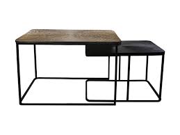 It lets you create a warm and inviting look with your favorite decor, collectibles, potted plants etc. Coffee Table Fletcher 70x50x45 55x40x37 Gold Black Aluminum Iron Coffee Side Tables Henk Schram Meubelen