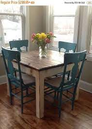 Rustic Farmhouse Table Small Kitchen Dining Farm House Reclaimed Wood Dark Walnut Country White Kitchen Custom Sizes Colors Unique Country White Kitchen Small Kitchen Tables Rustic Farmhouse Table