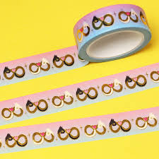 Gold floral design with metallic finish. Infinity Symbol Cats Washi Tape Gold Foil 15mm By 10m Japanese Masking Tape Clorty Cat Crafts