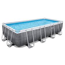 Detachable Rectangular Tubular Pool Bestway Power Steel Rattan With Water Treatment Plant 549x274x122 Cm Poolfunstore