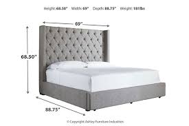 Crafted by hand, this bed makes any space more cozy with its soft upholstery and updated wingback silhouette. Sorinella Queen Upholstered Bed Ashley Furniture Homestore