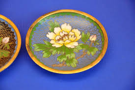 Canton china can be identified by its three ring border; 2 Small Little Plates Cloisonne Work From China In 1950 Kusera