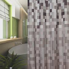 Textil Duschvorhang 240x200 Karo Grau Weiss Schwarz Braun 240 X 200 Duschringe Shower Curtain Grey White Black Brown Amazon D Duschvorhang Vorhange Dusche