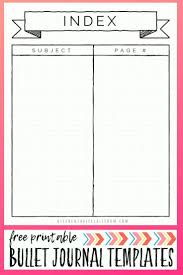 Bullet Journal Printables 17 Free Bullet Journal Templates The Kitchen Table Classroom In 2020 Journal Template Bullet Journal Bullet Journal Printables