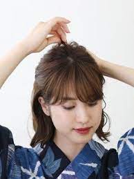 浴衣に似合うヘアアレンジ ミディアムも簡単なねじり夜会巻き ヘアアレンジ 浴衣 ヘアアレンジ ミディアム 夜会巻き