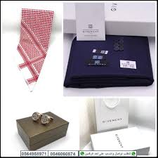 قماش جفنشي شتوي رجالي مع شماغ جفنشي مع كبك و علبه الماركه هدايا هنوف cufflinks givenchy accessories