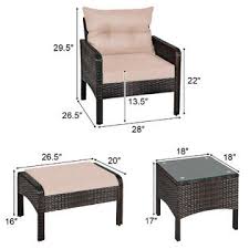 Attach the feet to ottoman, and the process is easy with clear instruction and. Costway Hw66651bn 5 Pcs Patio Rattan Wicker Furniture Set Sofa Ottoman Coffee Table Cushioned Yard