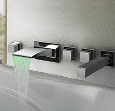 It shot off the wall and water constantly pours out where the handles go. Widespread Waterfall Chrome Bathtub Faucet Mixer