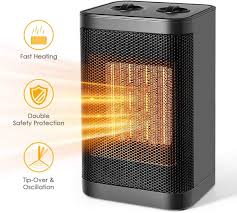 Ceramic Space Portable Heater Desk Small Fast Heating Fan With Adjustable Thermostat 750w 1500w Space Heater Heater Portable Heater