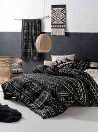Black And Cream Comforter Linen House Bambara Quilt Covers African Mud Cloth Black Ivory Design Tribal Pattern African Interior Design Global Decor African Bedroom
