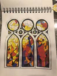 Acrylic Paint Pens Recreating A Stained Glass Window From La Sagrada Familia In Barcelona March 2019 Stained Glass Patterns Acrylic Paint Pens Paint Pens