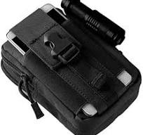 Tactical Molle Pouch Bag - EDC Utility Gadget Waist Bag Pack- Camping Hiking Outdoor Gear - Cell Phone Holster Holder - Black