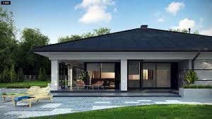 Z378 To Propozycja Wspolczesnego Domu Parterowego Z Dachem Wielospadowym I Garazem Dwustanowiskowym Wykon Rustic House Plans Home Building Design Facade House