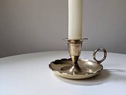 Shop with afterpay on eligible items. Vintage Chamberstick Candlestick Holder Mid Century Scalloped Edge Bedside Candle Holder Candle Holders Vintage Candlesticks Candlestick Holders