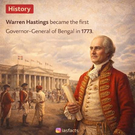 Warren Hastings became the first Governor-General of Bengal in 1773. # history #british #upsc #upscexam #ias