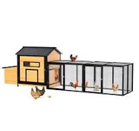 118" Gallinero grande de madera con nido, bandeja extraíble a prueba de  fugas y techo de asfalto. & Puertas de corral