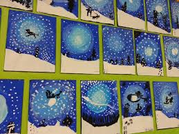 Winter Art Fabulous Student Art Winter Art Lesson Winter Art Elementary Art Projects