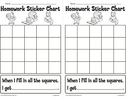 Homework Sticker Chart Homework Chart Sticker Chart