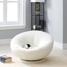Recycled Chenille Washed Ivory Groovy Swivel Chair Pbteen In 2020 Swivel Chair Round Chair Bubble Chair