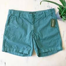 Eddie Bauer 100 Cotton Green Dyed Shorts R Nwt