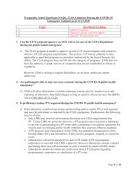 Http Www Cms Gov Files Document Frequently Asked Questions Faqs Clia Guidance During Covid 19 Emergency Updated 12 17 2020 Pdf
