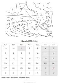 Calendario Maggio 2019 Da Stampare Italia