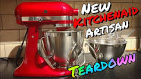 Unboxing and dismantling a brand new Kitchenaid Artisan 5KSM185PSBCA food  mixer.